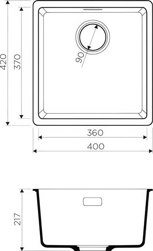 Мойка кухонная Omoikiri Kata 40-U-BE ваниль