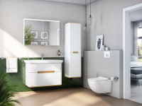Тумба с раковиной VitrA Sento 100 с LED подсветкой, матовый белый