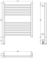 Полотенцесушитель электрический Сунержа Богема 3.1 020-6004-6050 70x55 см, подключение слева, шампань, лесенка