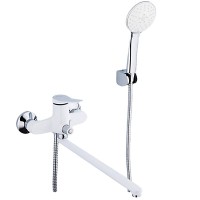 Смеситель с длинным изливом для ванны Frap H45 F2245 белый, хром