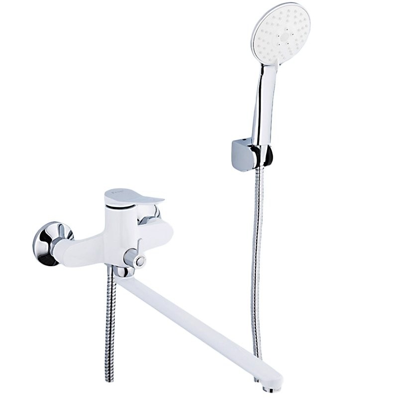 Смеситель с длинным изливом для ванны Frap H45 F2245 белый, хром