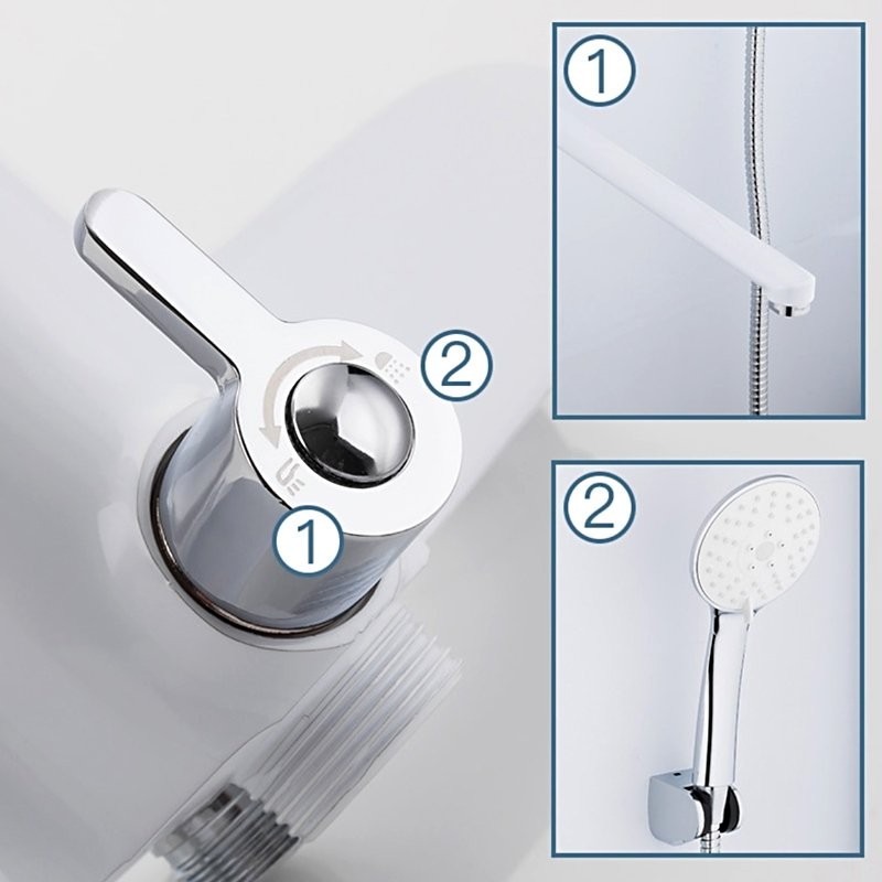 Смеситель с длинным изливом для ванны Frap H45 F2245 белый, хром