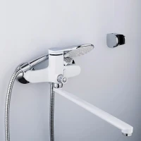 Смеситель с длинным изливом для ванны Frap H45 F2245 белый, хром
