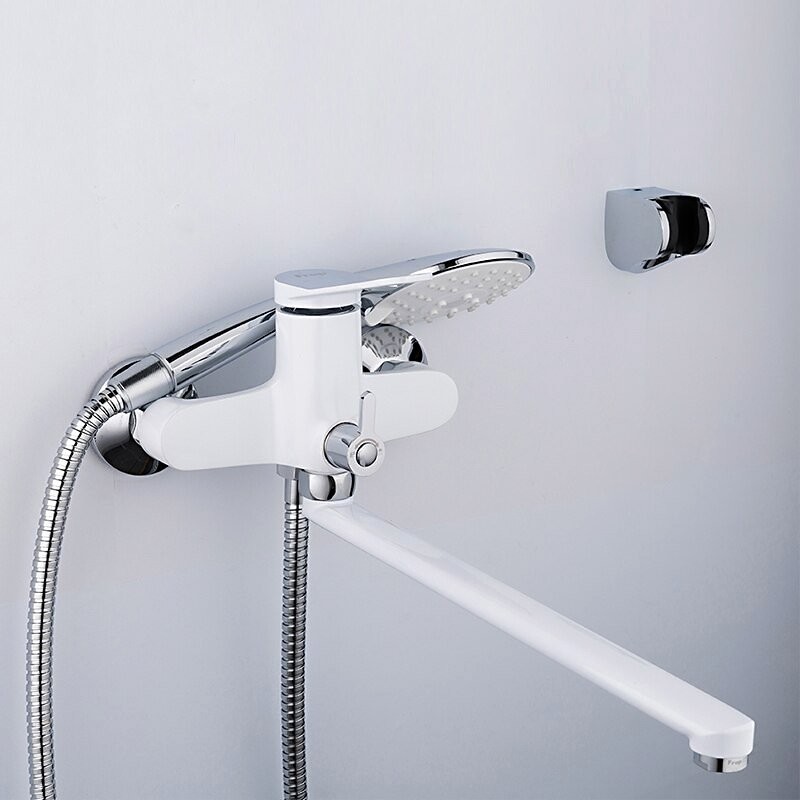 Смеситель с длинным изливом для ванны Frap H45 F2245 белый, хром