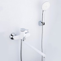 Смеситель с длинным изливом для ванны Frap H45 F2245 белый, хром