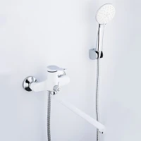 Смеситель с длинным изливом для ванны Frap H45 F2245 белый, хром