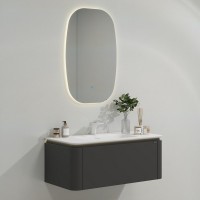 Тумба с раковиной Black&White Universe 100 подвесная, P02 sparkle grey, с ящиком