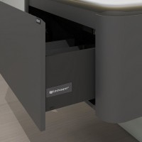 Тумба с раковиной Black&White Universe 100 подвесная, P02 sparkle grey, с ящиком