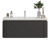 Тумба с раковиной Black&White Universe 100 подвесная, P02 sparkle grey, с ящиком