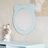 Зеркало AQUATON Каспер Мишка круглое, голубое матовое