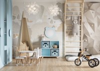 Зеркало AQUATON Каспер Мишка круглое, голубое матовое