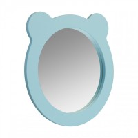 Зеркало AQUATON Каспер Мишка круглое, голубое матовое