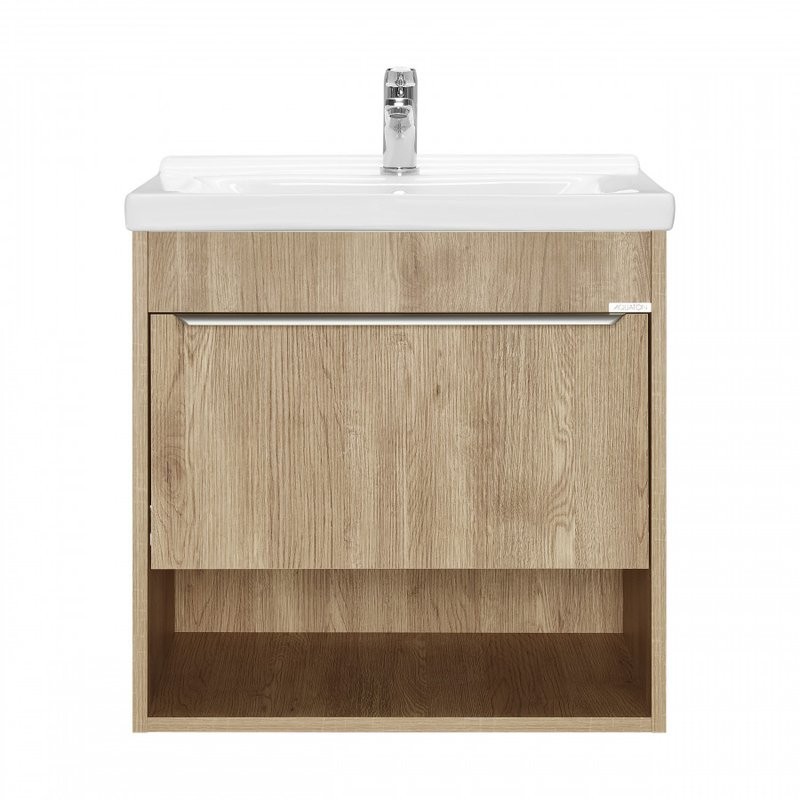 Тумба с раковиной AQUATON Хоуп 60 подвесная, 1 ящик, орех