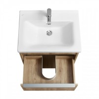 Тумба с раковиной AQUATON Хоуп 60 подвесная, 1 ящик, орех