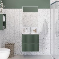 Мебель для ванной комнаты BelBagno Uno-mini 60 подвесная, 2 ящика, матовая еловая