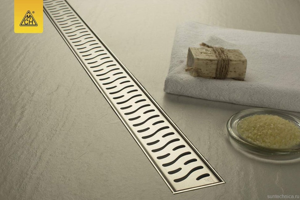 Душевой трап (лоток) MCH Chudej Harmony CHPA650HN 65 см, решетка хром, с сифоном