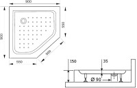 Поддон для душа RGW Lux TN -TR 16180599-41 90x90