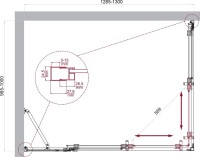 Душевой уголок BelBagno Luce AH-21-130/100-C-Cr профиль хром, стекло прозрачное