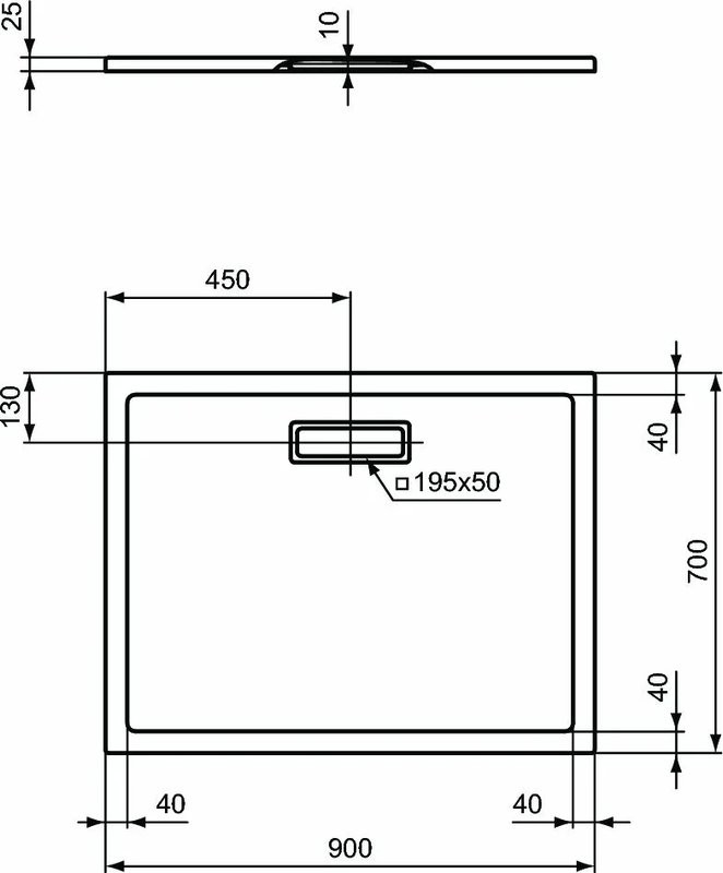 Поддон для душа Ideal Standard Ultra Flat New 90x70 прямоугольный с сифоном