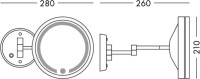 Косметическое зеркало Colombo Design с подсветкой, телескопическое, поворотное, хром