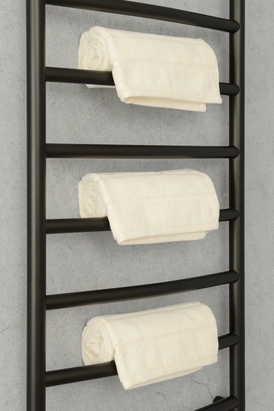 Полотенцесушитель электрический Сунержа Галант 3.1 31-6000-1260 130x65 см, подключение слева, матовый черный, лесенка