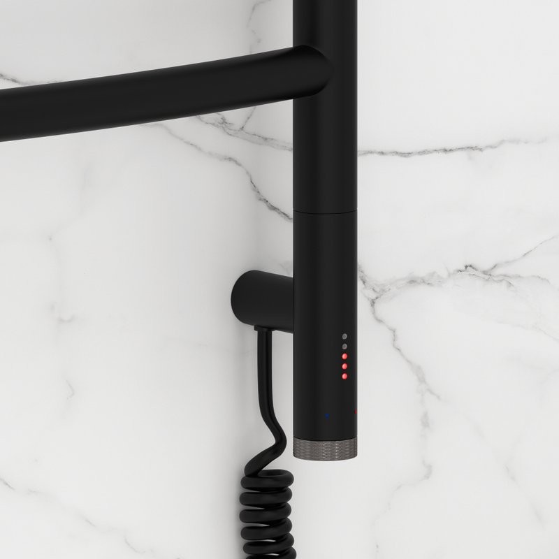 Полотенцесушитель электрический Сунержа Галант 3.1 31-6001-6060 70x65 см, подключение справа, матовый черный, лесенка