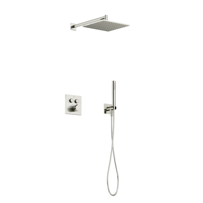 Душевой комплект с термостатом Sancos Linn, с внутренней частью, брашированный никель, PVD покрытие, SC9022BN