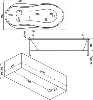 Акриловая ванна Bas Ямайка 180x80 см, пристенная, белая + ремкомплект Good Door