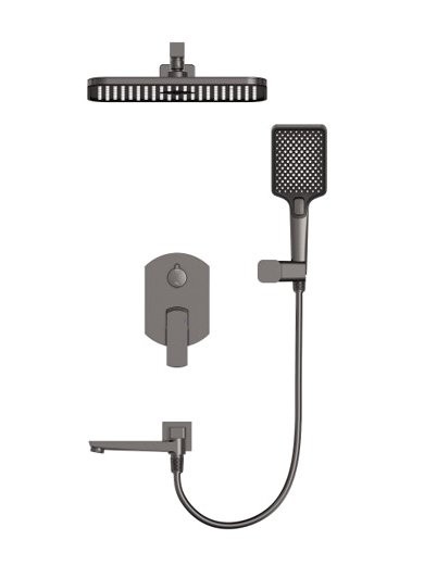 Душевой комплект Wonzon & Woghand Forza WW-939031-BGM С ВНУТРЕННЕЙ ЧАСТЬЮ, темный графит