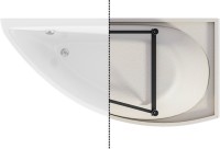 Комплект Акриловая ванна 1MarKa Piccolo R Стандарт 2+ 150x75 см, угловая, правая, встраиваемая, белая, асимметричная, со сливом-переливом