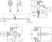 Комплект для ванной Jacob Delafon Louise E24360-CP + E24363-CP + E24364-CP