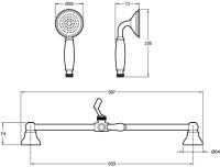 Комплект для ванной Jacob Delafon Louise E24360-CP + E24363-CP + E24364-CP