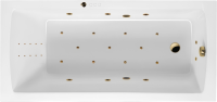Акриловая ванна Excellent Aquaria Ultra Nano 170x75 см, встраиваемая, с гидромассажем, белая, с каркасом, со сливом-переливом, фурнитура золото
