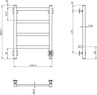 Полотенцесушитель электрический Grota Soffi K 430х600 NM EL 60x45 см, подключение справа, слева, скрытое подключение справа, матовый хром, лесенка