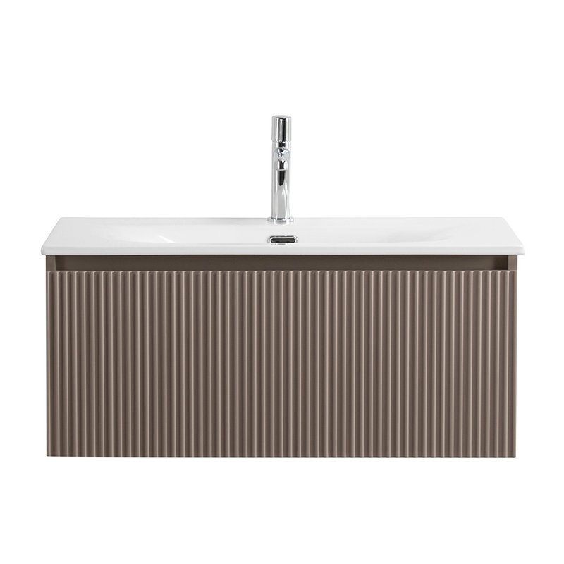 Тумба с раковиной BelBagno Uno 80 подвесная, 1 ящик, матовая бежевая