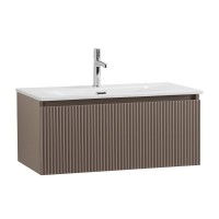 Тумба с раковиной BelBagno Uno 80 подвесная, 1 ящик, матовая бежевая