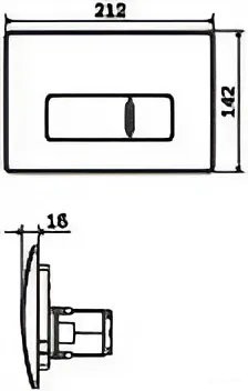 Кнопка смыва для унитаза AM.PM Pro L I049051 пластик, цвет глянцевый хром