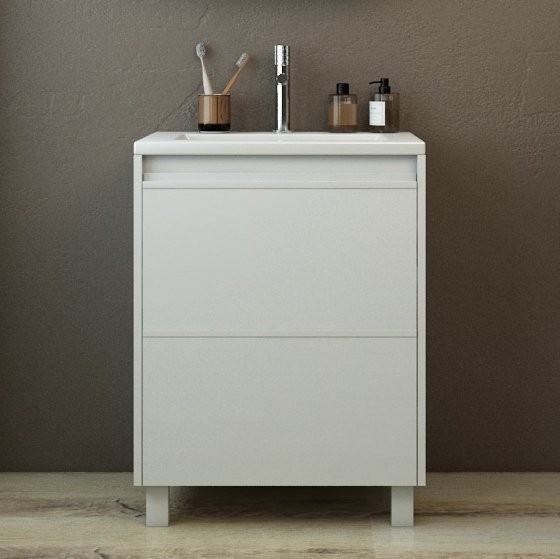 Тумба с раковиной Emmy Вега 50 напольная, белая