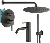 Комплект для ванной Plumberia Selection Ixo KITXO18GR53 С ВНУТРЕННЕЙ ЧАСТЬЮ, графит матовый