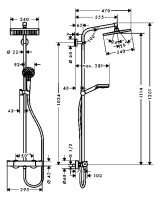 Душевая стойка Hansgrohe Crometta E 240 1jet Showerpipe EcoSmart 27281000 хром