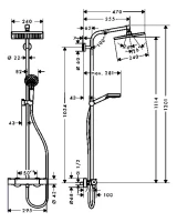 Душевая стойка Hansgrohe Crometta E 240 1jet Showerpipe EcoSmart 27281000 хром Душевая стойка Hansgrohe Crometta E 240 1jet Showerpipe EcoSmart 27281000 хром