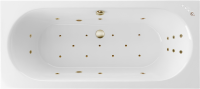 Акриловая ванна Excellent Oceana Slim Ultra 180x80 см, встраиваемая, с гидромассажем, белая, с каркасом, со сливом-переливом, фурнитура бронза