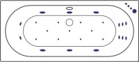 Акриловая ванна Excellent Oceana Slim Ultra 180x80 см, встраиваемая, с гидромассажем, белая, с каркасом, со сливом-переливом, фурнитура бронза