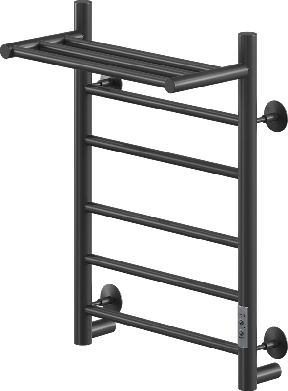 Полотенцесушитель электрический Ника Way 2 60/40, с полкой, матовый черный RAL9005