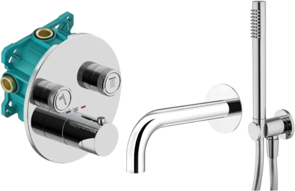 Душевой комплект Plumberia Selection PSBOX KITPSB02CR260 С ВНУТРЕННЕЙ ЧАСТЬЮ, хром
