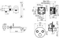 Душевой комплект Plumberia Selection PSBOX KITPSB02CR260 С ВНУТРЕННЕЙ ЧАСТЬЮ, хром