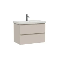 Тумба с раковиной SanStar Riana 80 подвесная, cappuccino, раковина Moduo 80