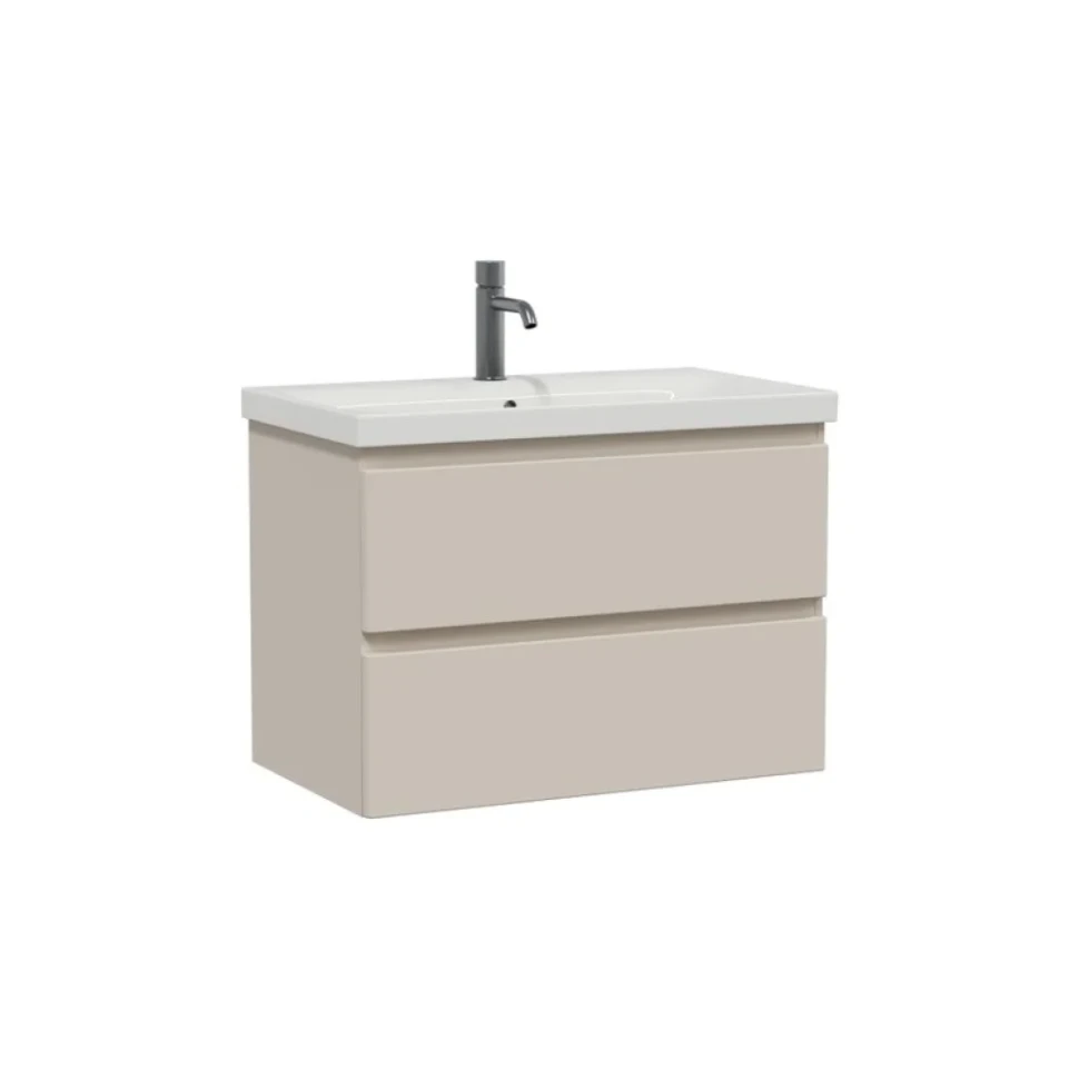Тумба с раковиной SanStar Riana 80 подвесная, cappuccino, раковина Moduo 80