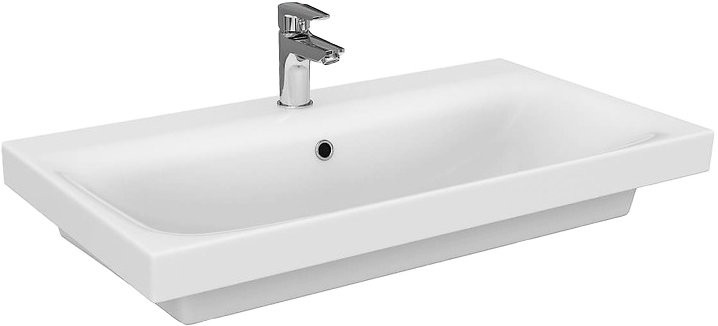 Тумба с раковиной SanStar Riana 80 подвесная, cappuccino, раковина Moduo 80