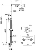 Душевая стойка Plumberia Selection Ixo XO6302NO черный